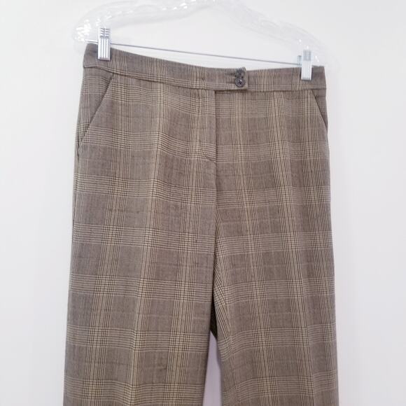 ETRO Plaid Hounds tooth Print Mid Rise Trouser Folded Hem - Picture 3 of 10